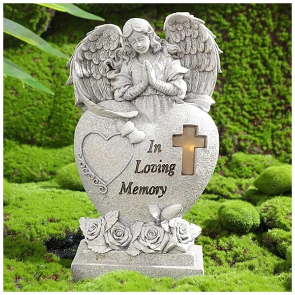 Unique Memorial Angel Statue with Solar LED Light for Sympathy Gifts and Condolence