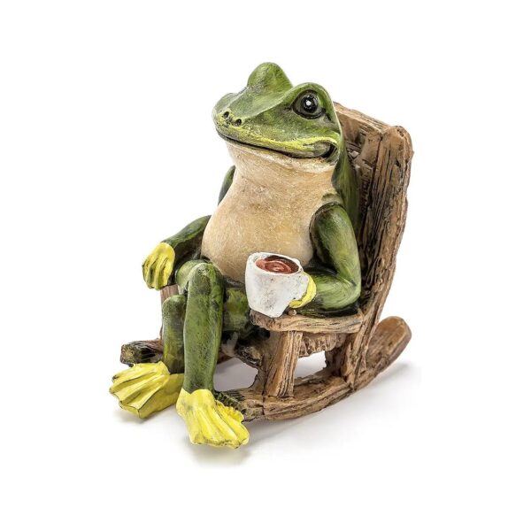 Unique Mini Outdoor Accessory Frog Statue for Gnome Collections and Fairy Gardens