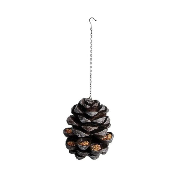 Unique Pinecone Design Hanging Bird Feeder with Individual Seed Cups