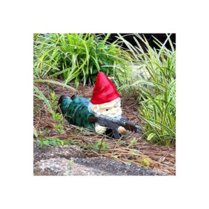 Unique Red Military Gnomes with Guns for Holiday and Christmas Decor