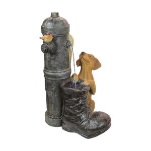 Unique Resin Sculpture Water Fountain with LED Lighting and Pet Theme