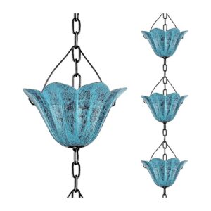 Unique Sound-Emitting Rain Chain with Large Bell-Mouth Cups for Wind and Rain Enjoyment