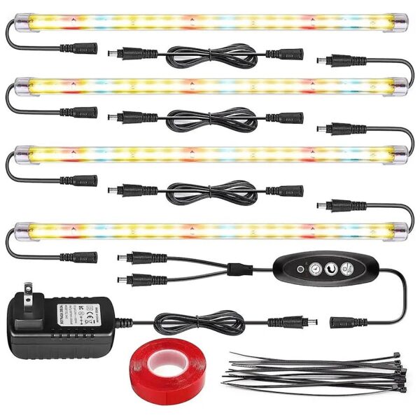 Universal LED Grow Strip for Indoor Plants with 4 Dimmable Settings and Automated Timer