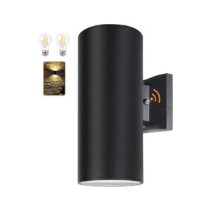 Up and Down Light Bulbs Included - Outdoor Wall Mount Cylinder Design for Porch