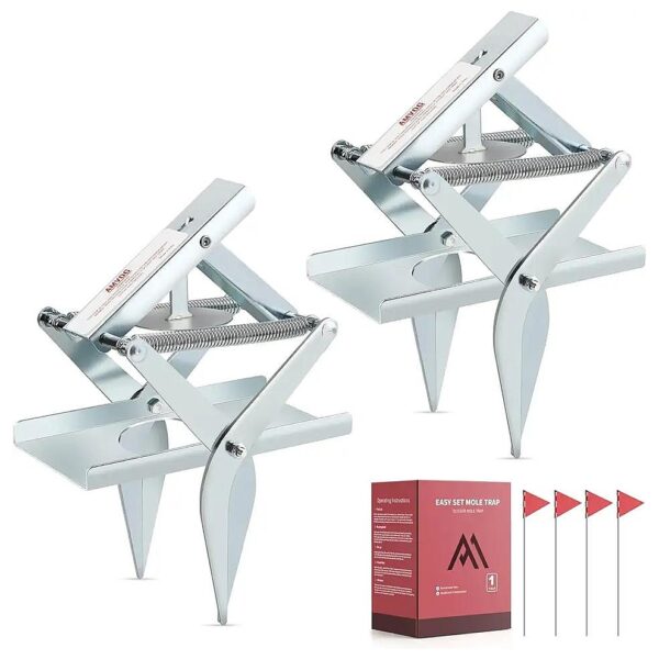 Upgrade Iron Mole Scissor Traps for Lawns and Gardens with Rust Resistant Coating