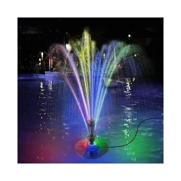 Upgraded Floating Pool Fountain with 6W LED Light Show for Ponds Lakes and Gardens