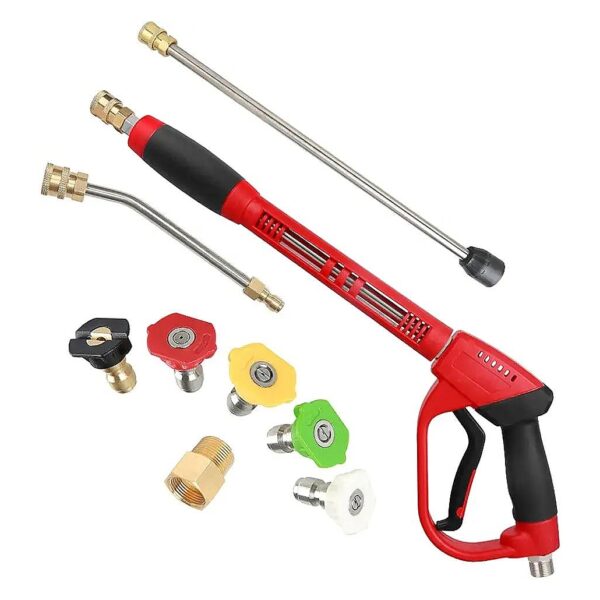 Upgraded Pressure Washer Gun with 7 Inch Curved Rod M22 Fitting for Prolonged Cleaning