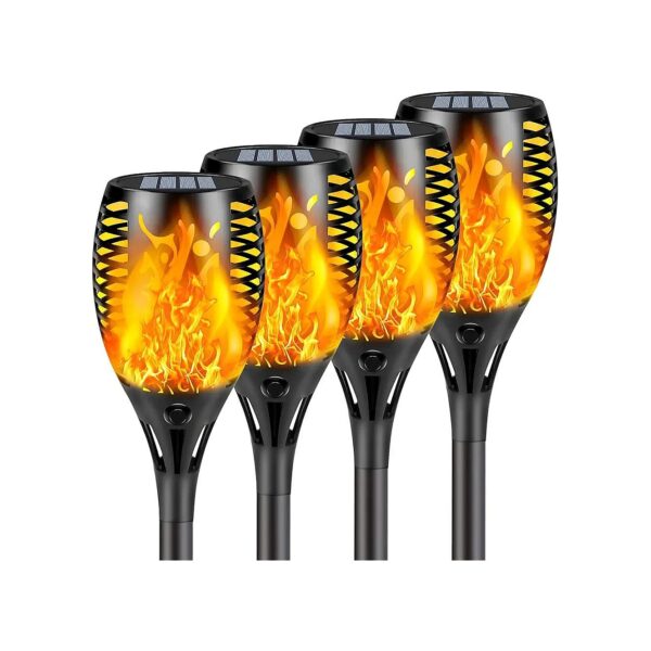 Upgraded Solar Torch with Vivid Flickering Flame for Yard Party Decorations