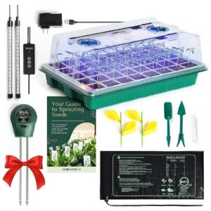 User-Friendly Seed Propagation Kit with 40-Cell Tray, LED Grow Lights, Heat Mat, and 3-in