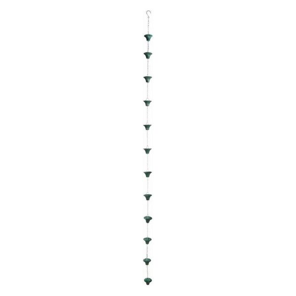 Verdigris Metal Rain Chain Traditional Metal Rain Chain for Gutters