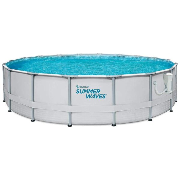 Versatile 18ft x 48in Metal Frame Pool Set with Filter Pump and Maintenance Kit