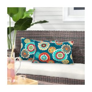 Versatile Rectangular Throw Pillows for Multi-Room Use - Heronsbill Turquoise Green