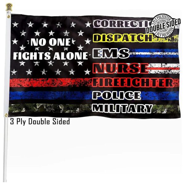 Vibrant 3 X 5 FT American Flag Double Sided First Responders Banner for Outdoor Display