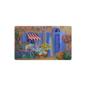 Vibrant Flower Patterned Outdoor Door Mat for Front Door and Patio