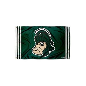 Vintage Green Michigan State Spartans 3x5 Throwback Flag with Official Team Licensing