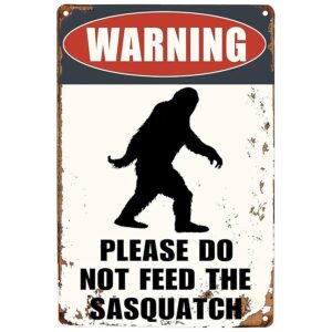 Vintage-Style Sasquatch Warning Sign, 12x8 Inch