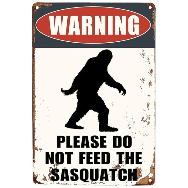 Vintage-Style Sasquatch Warning Sign, 12x8 Inch