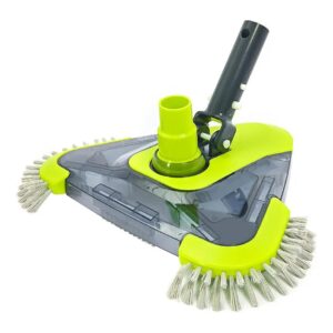 Vinyl Liner Pool Vacuum Head with Rotatable Hose Adapter and Side Brush