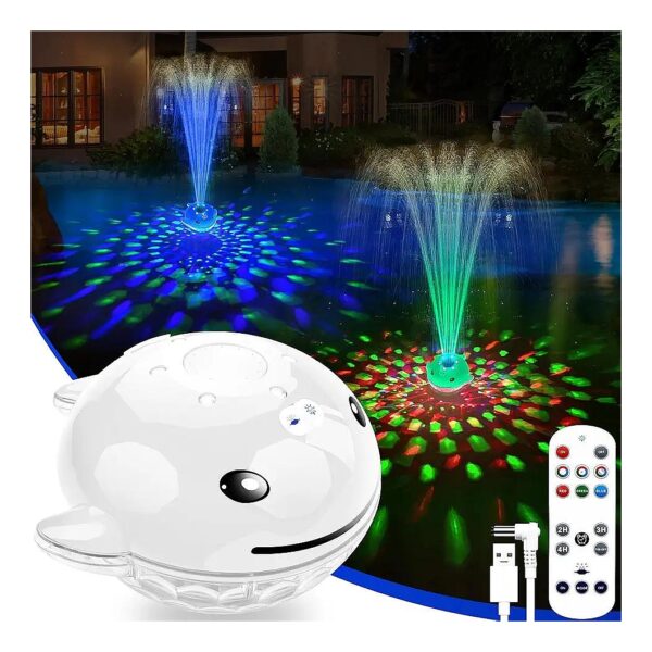 Vivifying Inground Pool Fountain with Battery-Powered Water Feature and Gentle Glow