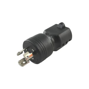 Volt Black Locking Plug NEMA L5-15P to NEMA 5-15R Over Molded Adapter