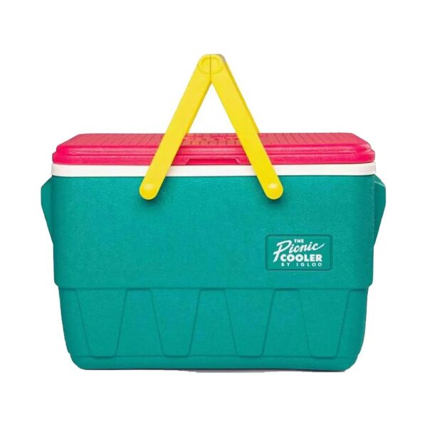 Waffle-Top Jade Picnic Basket Cooler with Retractable Seat and Eco-Friendly Materials