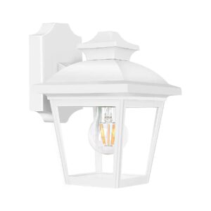 Wall Light Fixture with White Finish and Clear Acrylic Panels for Indoor or Outdoor Use