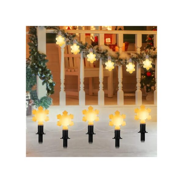 Warm White LED Snowflake Lights for Pathway and Walkway Decoration