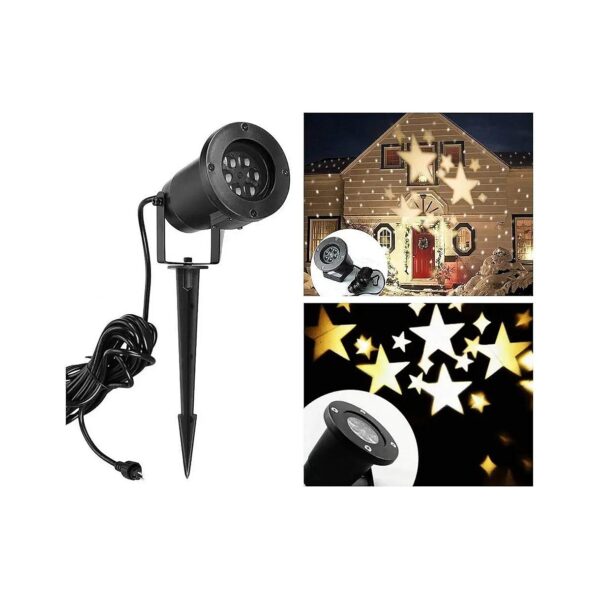 Warm White LED Star Projection Light for Indoor Outdoor Holiday Decorations