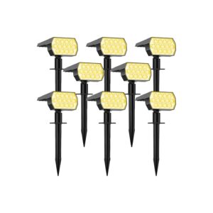 Warm White Outdoor Solar Lights 52 LED 8 Pack Solar Powered Patio Lights