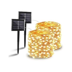 Warm White Solar Fairy Lights with 8 Modes for Patio Yard Trees Christmas Wedding