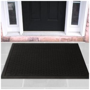 Wash Ribbed Design Non-Slip Rubber 24 x 36 Entryway Door Mat