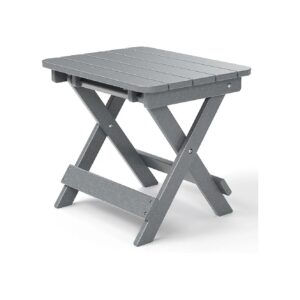 Water Resistant Gray Foldable Coffee Table for Poolside or Patio