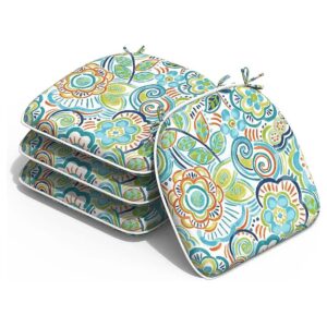 Water Resistant Seat Cushions Set of 4 for Outdoor Furniture with Ties