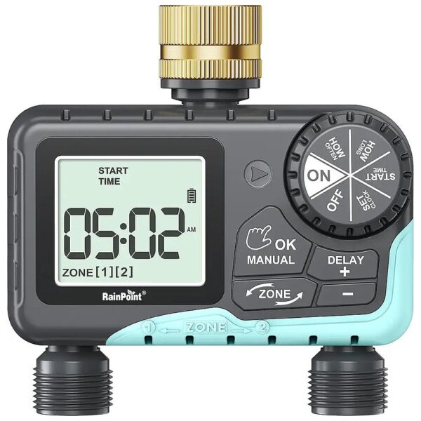 Water Your Lawn Effortlessly with 2-Outlet Sprinkler Timer and 38 Watering Frequencies