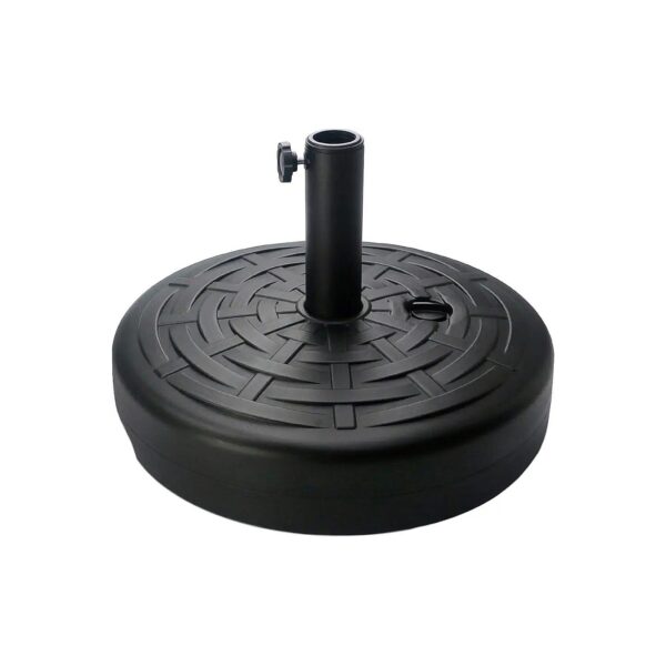 Water-Filled Umbrella Base Stand with Adjustable Piston and Steel Umbrella Post