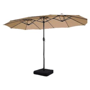 Water-Resistant Outdoor Umbrella with Base Included for Backyard or Pool Deck Shade