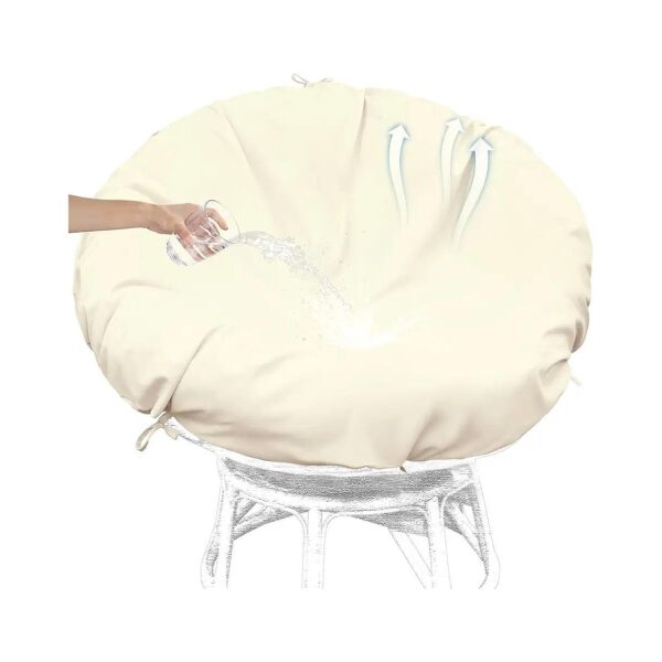 Water-Resistant Papasan Chair Cushion Cover with Easy Zipper Closure Beige B