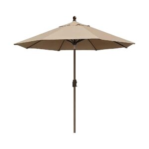 Water-Resistant Patio Umbrella with Heather Beige Fabric and Ventilation