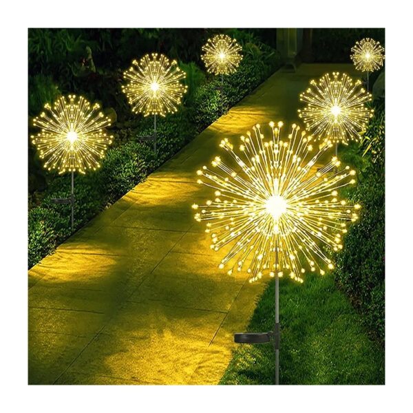 Water-Resistant Solar Firework Lights with 630 LEDs and 2 Lighting Modes