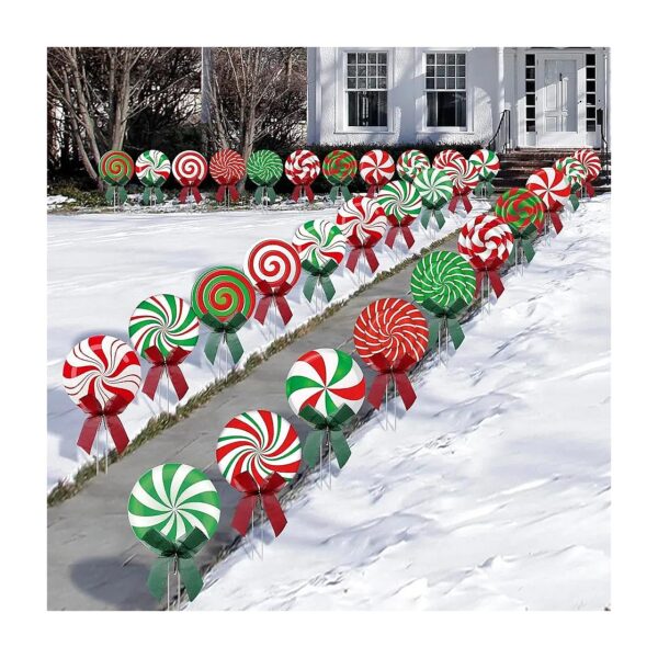 Water-Resistant and Durable Christmas Yard Signs with Stakes and Bows for Outdoor Decor