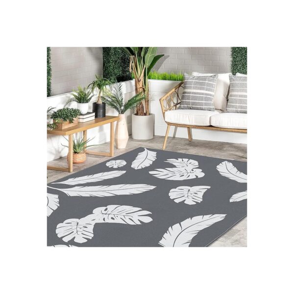 Water-Resistant and Durable Flat Woven 6x9 Ft Outdoor Rug for Outdoor Decor and Event Use