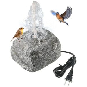 Waterfall Rock Fountain for Bird Bath and Aquarium with Submersible Electric Pump