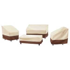 Waterproof 600D Oxford Heavy Duty Patio Furniture Cover Set for 4-Piece Outdoor Furniture