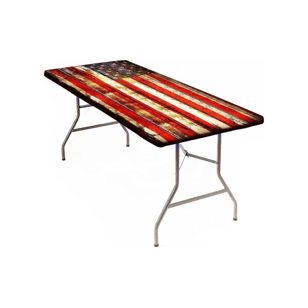 Waterproof American Flag Rectangle Tablecloth 30x72 Inch High-Quality Polyester Fabric