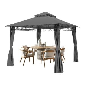 Waterproof Canopy Gazebo Tent with Metal Frame and UV Protection for Patio Living