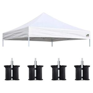 Waterproof Canopy Top Cover for 10x10 Frame with Velcro Corners and Bonus Weight Bag