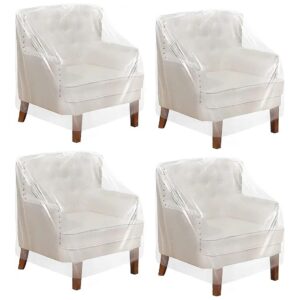 Waterproof Clear Plastic Chair Covers Dust Proof Furniture Protector for Sofa Armchair