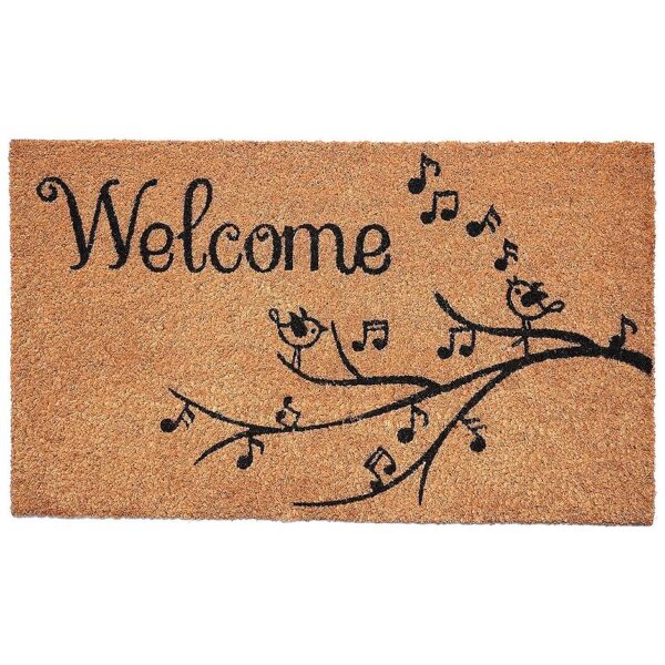 Waterproof Coir Doormat with Tufted Weave and Vinyl Backing 17x29 Inch