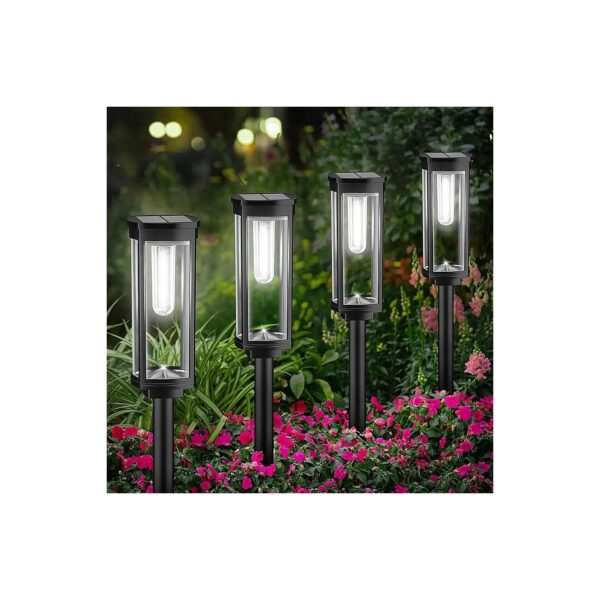 Waterproof Cool White Solar Powered Pathway Lights 6 Pack Outdoor Garden Decor Nightlight