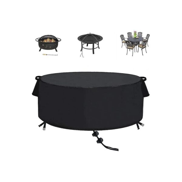 Waterproof Fire Pit Cover, 60 Inch Round Firepit Covers